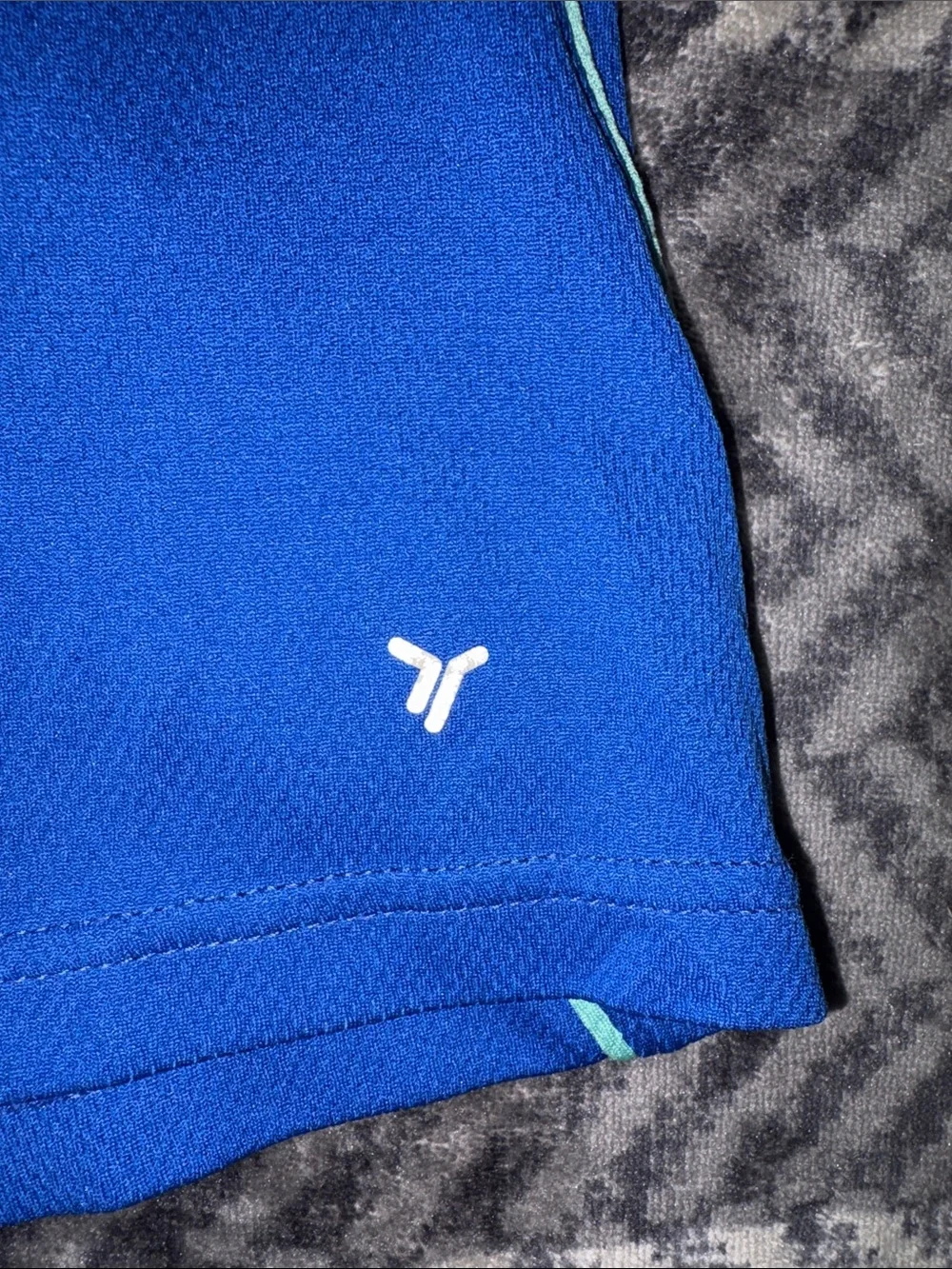 Old Navy Royal Blue Athletic Shorts with Black Panels and Aqua Trim
